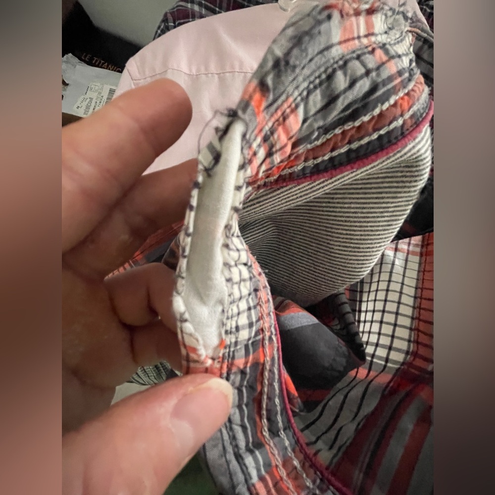 Men’s Orange Plaid Jack & Jones Button-Down Shirt Size Small S - Picture 3 of 6